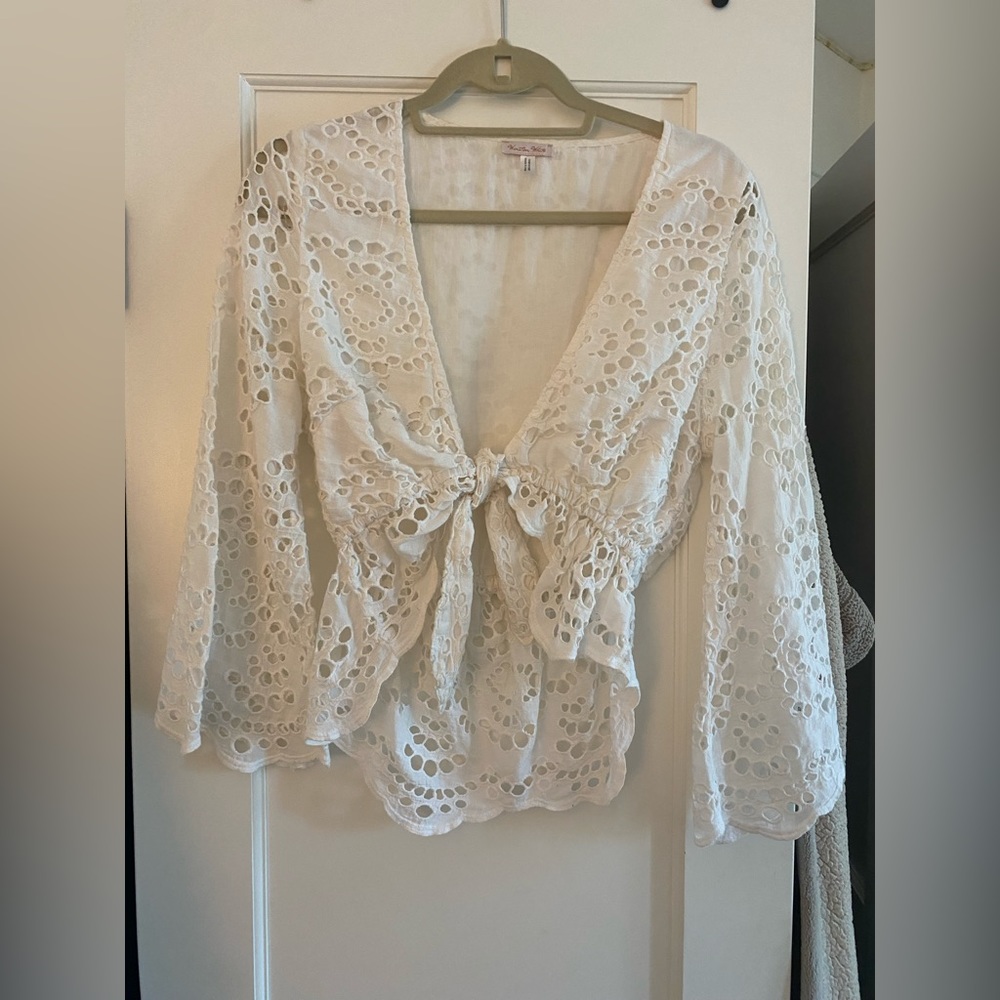 Eyelet Long Sleeve Top